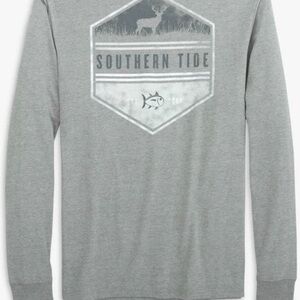 Southern Tide Deer Hexagon Long Sleeve T-Shirt • Size Youth Medium